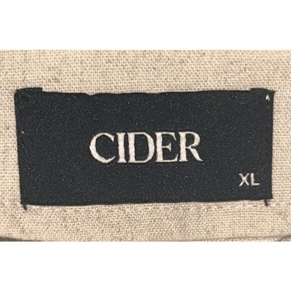 Cider Linen Blend V-Neck Solid Ruffle Ruched Midi Dress Women's 10 - Picture 8 of 10